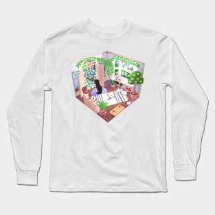 LoFi Rainy Day Sunroom Long Sleeve T-Shirt